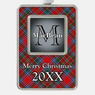 Jolly Holidays Clan MacBean MacBain Tartan Rahmen-Ornament Silber