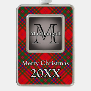 Jolly Holidays Clan MacDougall Tartan Rahmen-Ornament Silber