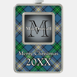 Jolly Holidays Clan MacDowall Tartan Rahmen-Ornament Silber