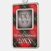 Jolly Holidays Clan Wallace Red and Black Tartan Rahmen-Ornament Silber (Links)
