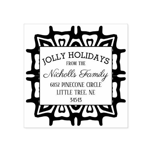 Jolly Holidays Rücksendeadresse Gummistempel (Prägung)