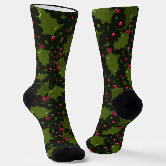 Jolly Holly and Berries Festive Socken (Gewinkelt)