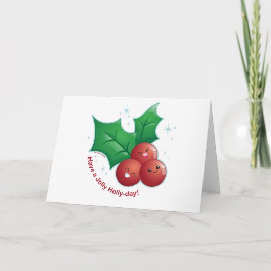 Jolly Holly Feiertagskarte (Vorderseite)