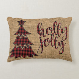 Jolly-IMITATE-Burlap, Kariertes Baumkiefer Dekokissen