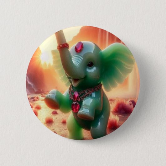 Jolly Jade Elephant Button (Vorderseite)