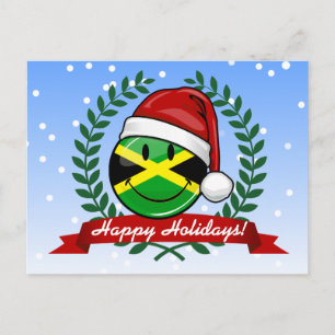 Jolly Jamaican Flag Christmas Style Feiertagspostkarte