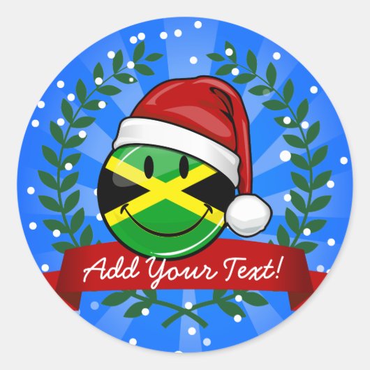 Jolly Jamaican Flag Christmas Style Runder Aufkleber (Vorderseite)