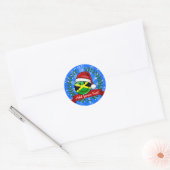 Jolly Jamaican Flag Christmas Style Runder Aufkleber (Umschlag)