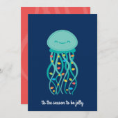 Jolly Jellyfish Feiertagskarte (Vorne/Hinten)