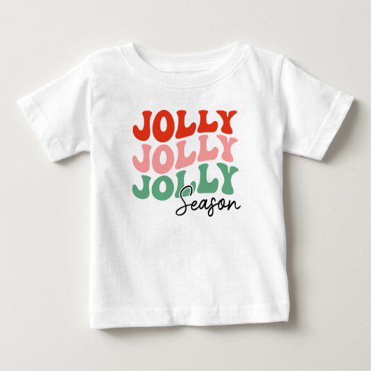 Jolly Jolly Jolly Season Retro Holiday Typografie Baby T-shirt (Vorderseite)