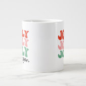 Jolly Jolly Jolly Season Retro Holiday Typografie Jumbo-Tasse (Vorderseite)