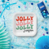 Jolly Jolly Jolly Season Retro Holiday Typografie Pappteller (Party)
