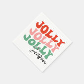 Jolly Jolly Jolly Season Retro Holiday Typografie Serviette (Ecke)