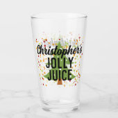 Jolly Juice Funny Individuelle Name Weihnachtsbier Glas (Rückseite)