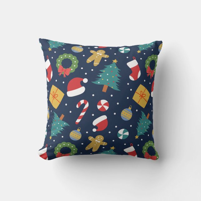 Jolly Jumble Holiday Throw Pillow Kissen (Vorderseite)