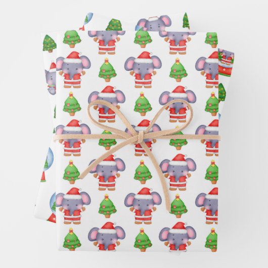 Jolly Jumbos Elephant Weihnachten Geschenkpapier Set (Beispiel)