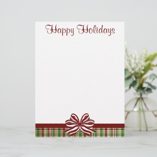 Jolly Kariert Christmas Letterhead (Stehend Vorderseite)