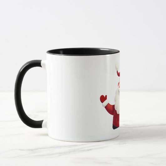 Jolly Kawaii Santa Claus Illustration Tasse (Links)