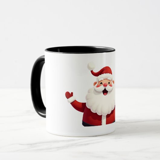 Jolly Kawaii Santa Claus Illustration Tasse (Vorderseite Links)