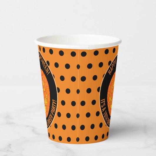 Jolly Kürbislaterne Fun Custom Happy Halloween Pappbecher (Rechts)