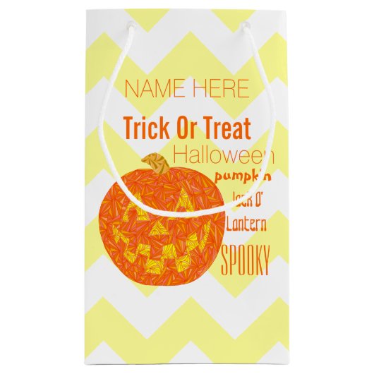 Jolly Kürbislaterne Halloween-Party Zickzack Kleine Geschenktüte (Rückseite)