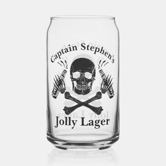 Jolly Lager Boat Captain Custom Beer Pirate Thema Dosenglas (Vorderseite)