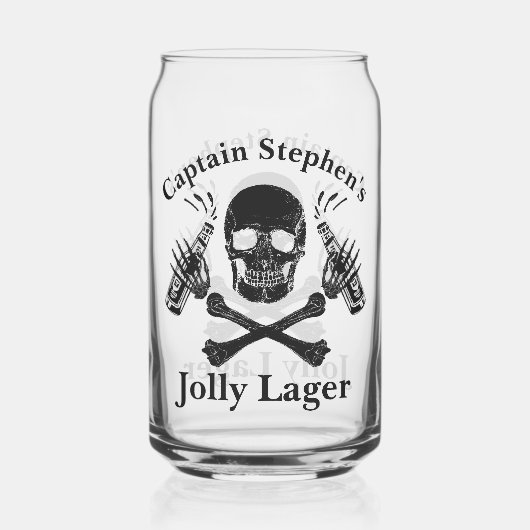 Jolly Lager Boat Captain Custom Beer Pirate Thema Dosenglas (Rückseite)
