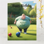 Jolly Lawn Bowler Man, Big Birthday Card Karte (Gelbe Blume)