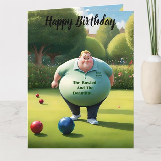 Jolly Lawn Bowler Man, Big Birthday Card Karte (Vorderseite)