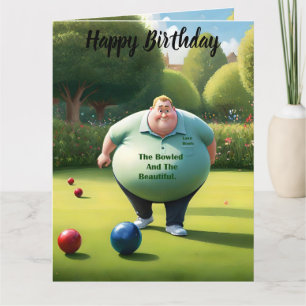Jolly Lawn Bowler Man, Big Birthday Card Karte