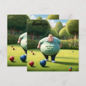 Jolly Lawn Bowler Man, Dankeskarte (Vorne/Hinten)