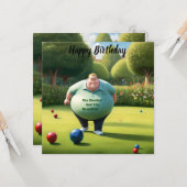 Jolly Lawn Bowler Man, Geburtskarte Karte (Vorderseite/Rückseite Beispiel)