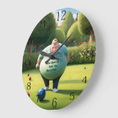 Jolly Lawn Bowler Man, Große Wanduhr (Winkel)