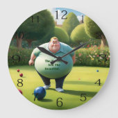 Jolly Lawn Bowler Man, Große Wanduhr (Vorderseite)