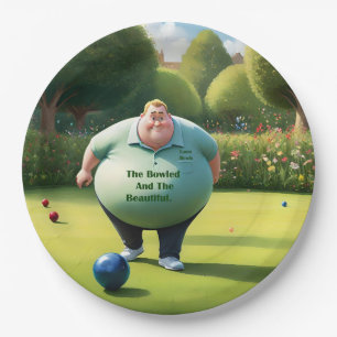 Jolly Lawn Bowler Man, Pappteller