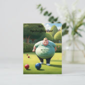 Jolly Lawn Bowler Man, Postkarte (Stehend Vorderseite)