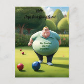 Jolly Lawn Bowler Man, Postkarte (Vorderseite)