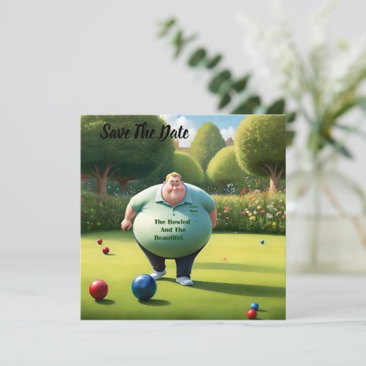 Jolly Lawn Bowler Man, Save The Date (Stehend Vorderseite)