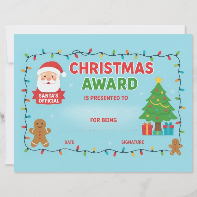 Jolly Lights Christmas Award Certificate (Vorderseite)