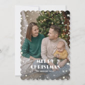 Jolly Lila Kariert Starry Foto Frohe Weihnachten (Vorderseite)