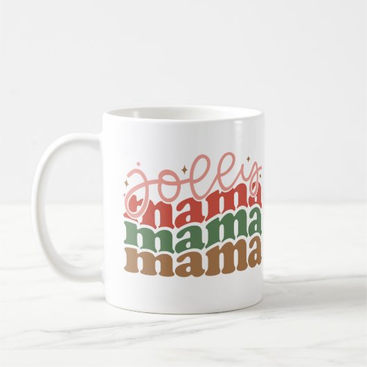 Jolly Mama Retro Groovy Weihnachtsferien Kaffeetasse (Links)