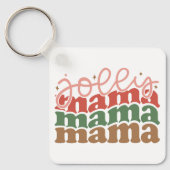 Jolly Mama Retro Groovy Weihnachtsferien Schlüsselanhänger (Vorderseite)