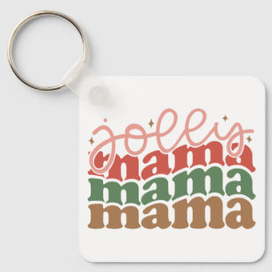 Jolly Mama Retro Groovy Weihnachtsferien Schlüsselanhänger