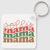 Jolly Mama Retro Groovy Weihnachtsferien Schlüsselanhänger (Rückseite)
