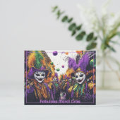 💚 💜 💛 Jolly Mardi Gras Postkarte (Stehend Vorderseite)