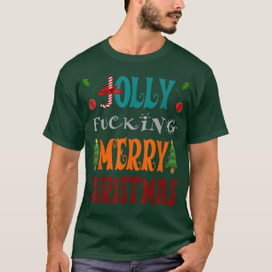 Jolly Merry Christmas Funny Ugly Christmas Santa C T-Shirt