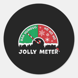 Jolly Meter Bah Humbug zu Ho Ho Ho Anti Weihnachte Runder Aufkleber