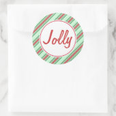 Jolly Mint Weihnachtskleber Runder Aufkleber (Tasche)