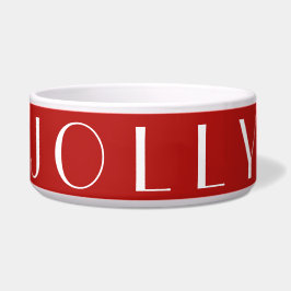 Jolly Modern Red Typografy Christmas Pet Napf