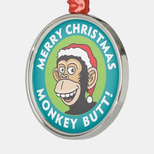 Jolly Monkey Hintern Ornament Aus Metall (Links)